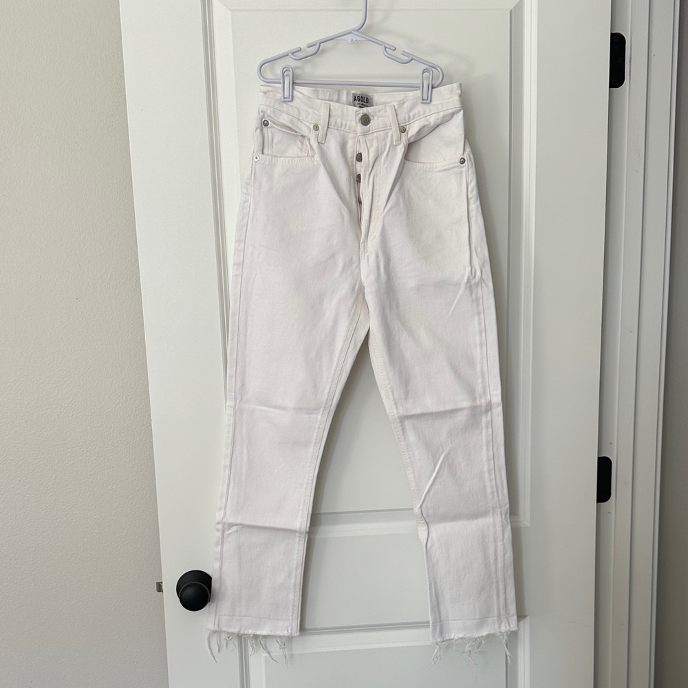 Agolde Women's Riley Straight Leg White Jeans